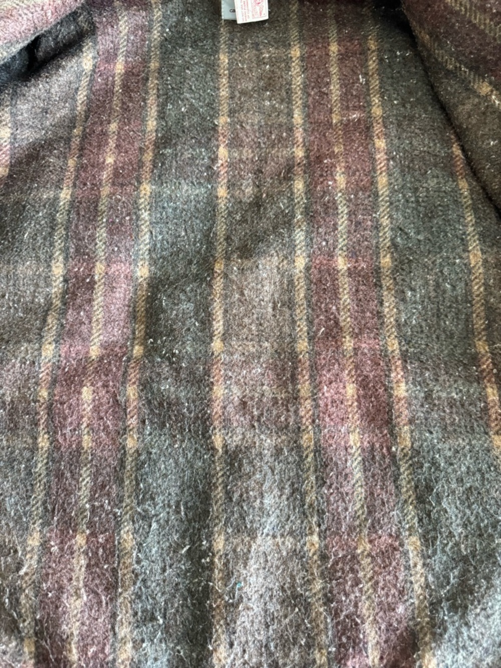 Carhartt Plaid Wool Blend Throw in Gray, Brown and Mauve